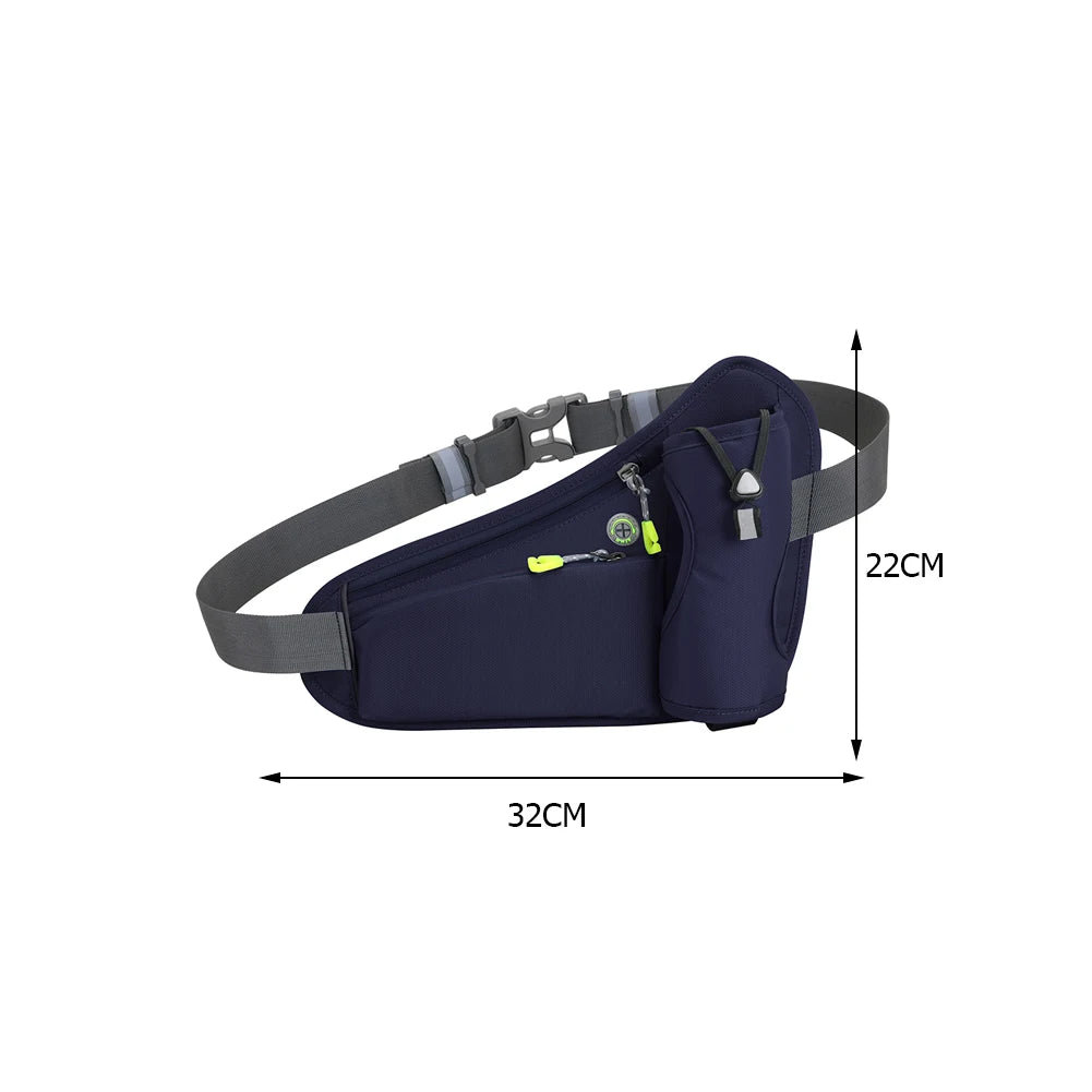 Running Waist Bag with Water Bottle Holder - Hydration Belt for Training and Cycling