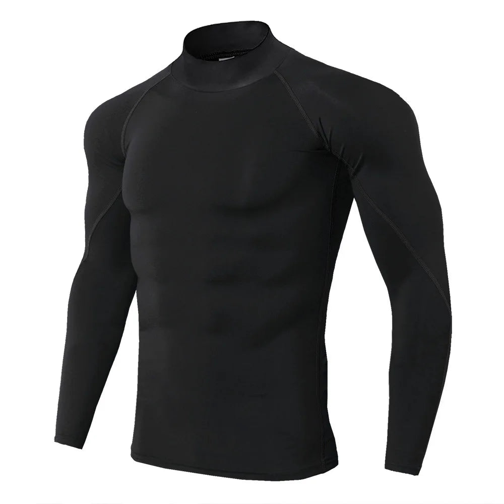 Men's Long Sleeve Compression Running Shirt - Quick Dry Winter Base Layer