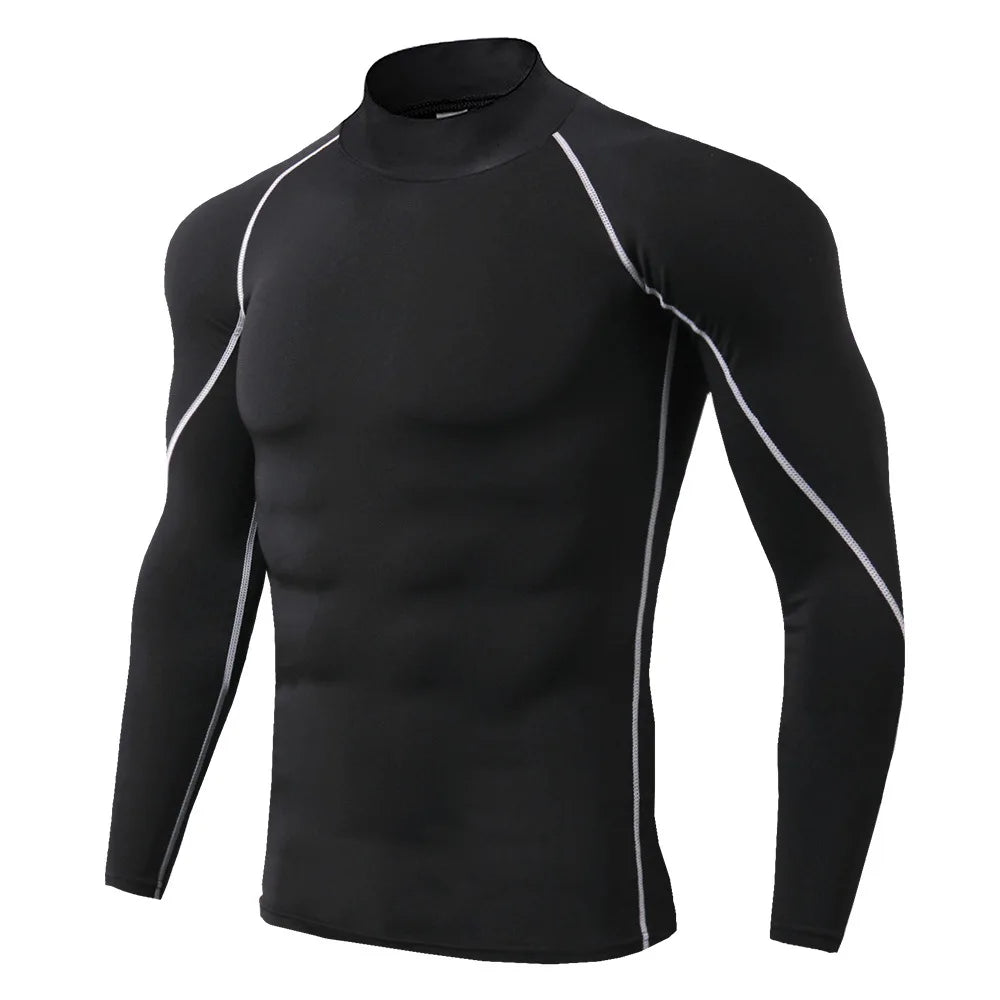 Men's Long Sleeve Compression Running Shirt - Quick Dry Winter Base Layer