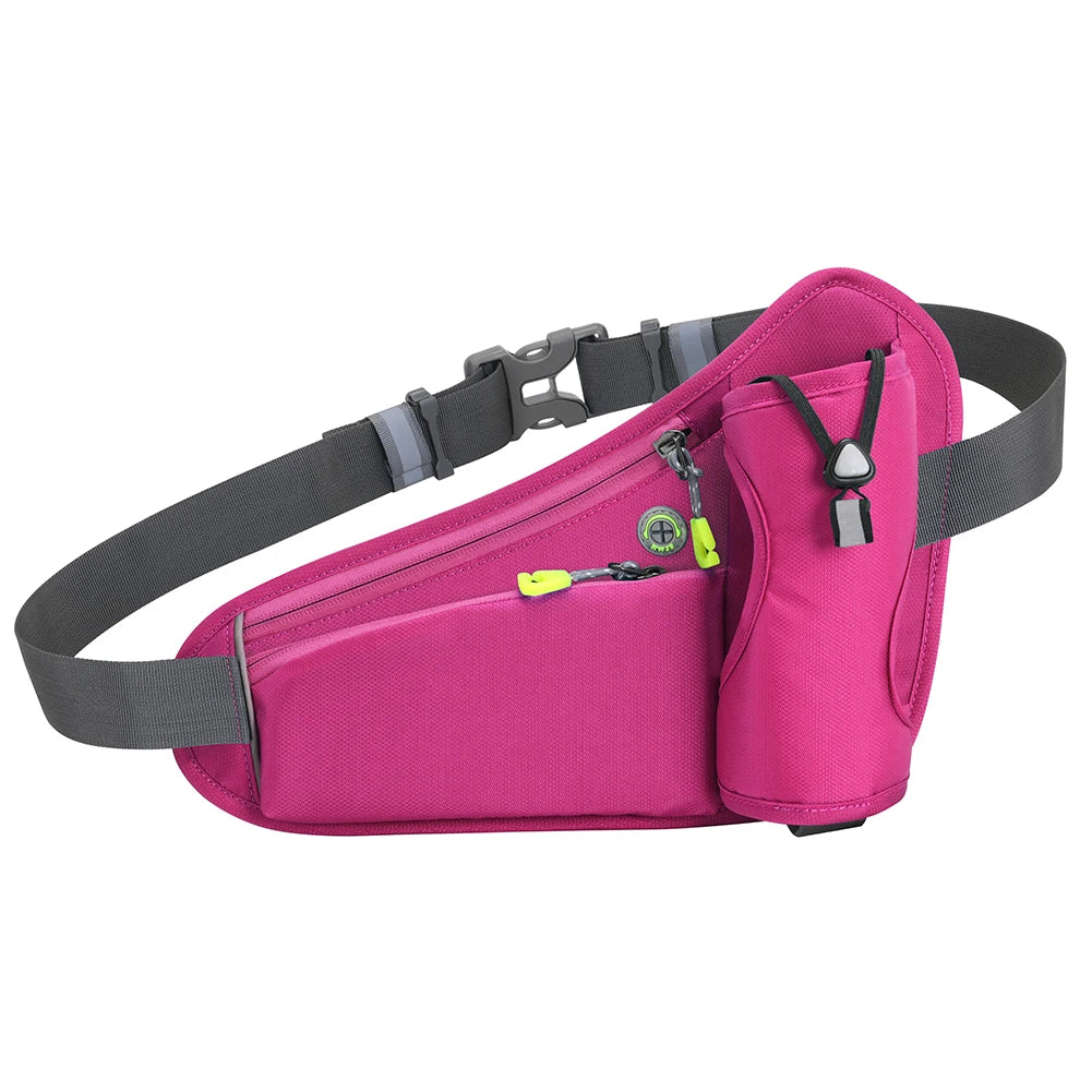 Running Waist Bag with Water Bottle Holder - Hydration Belt for Training and Cycling