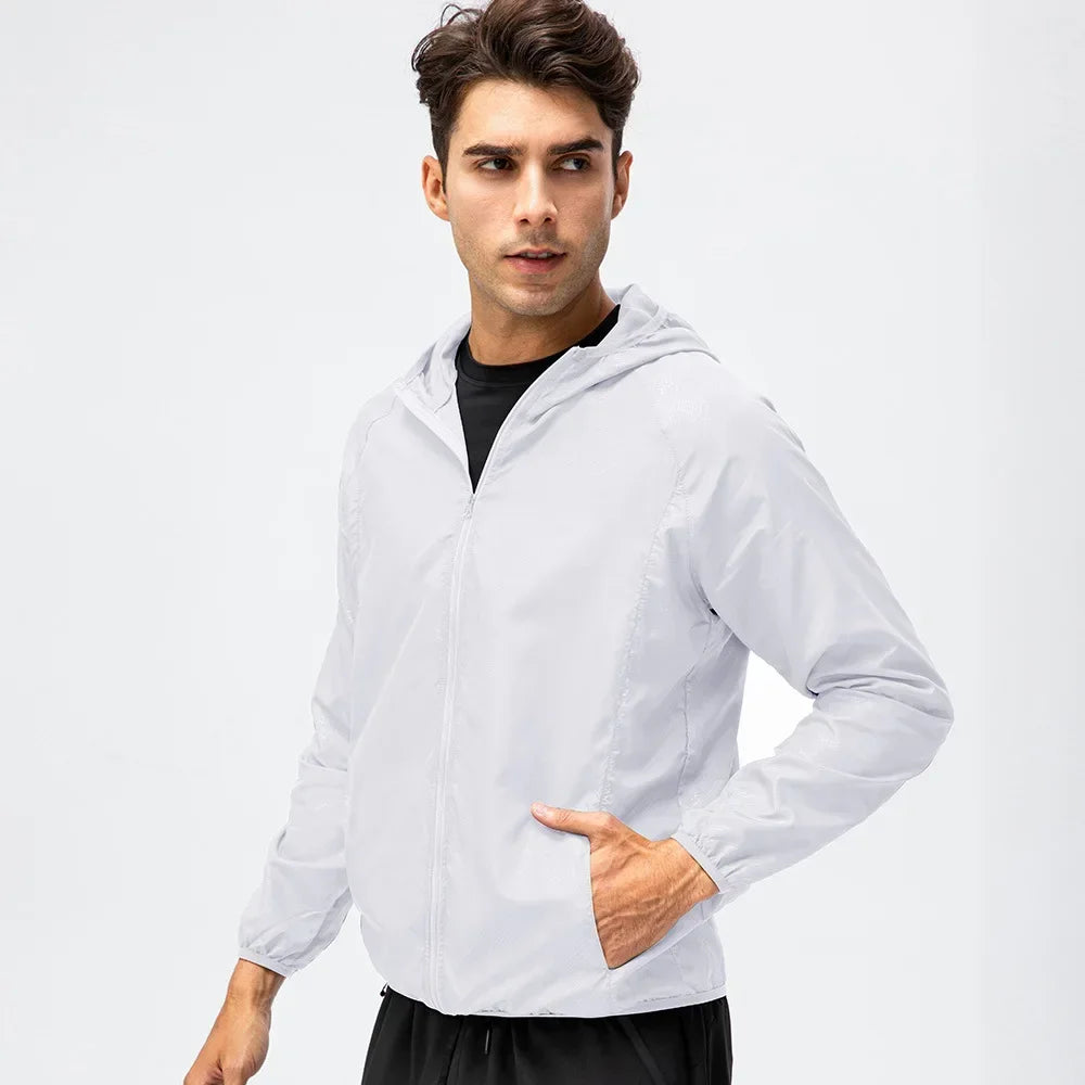 Men's Waterproof Running Jacket with Hood - Winter Windproof Coat