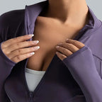 Women's Zip-Up Running Jacket - Lightweight & Breathable for Winter Training