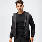 Men's Waterproof Running Jacket with Hood - Winter Windproof Coat