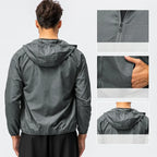 Men's Waterproof Running Jacket with Hood - Winter Windproof Coat