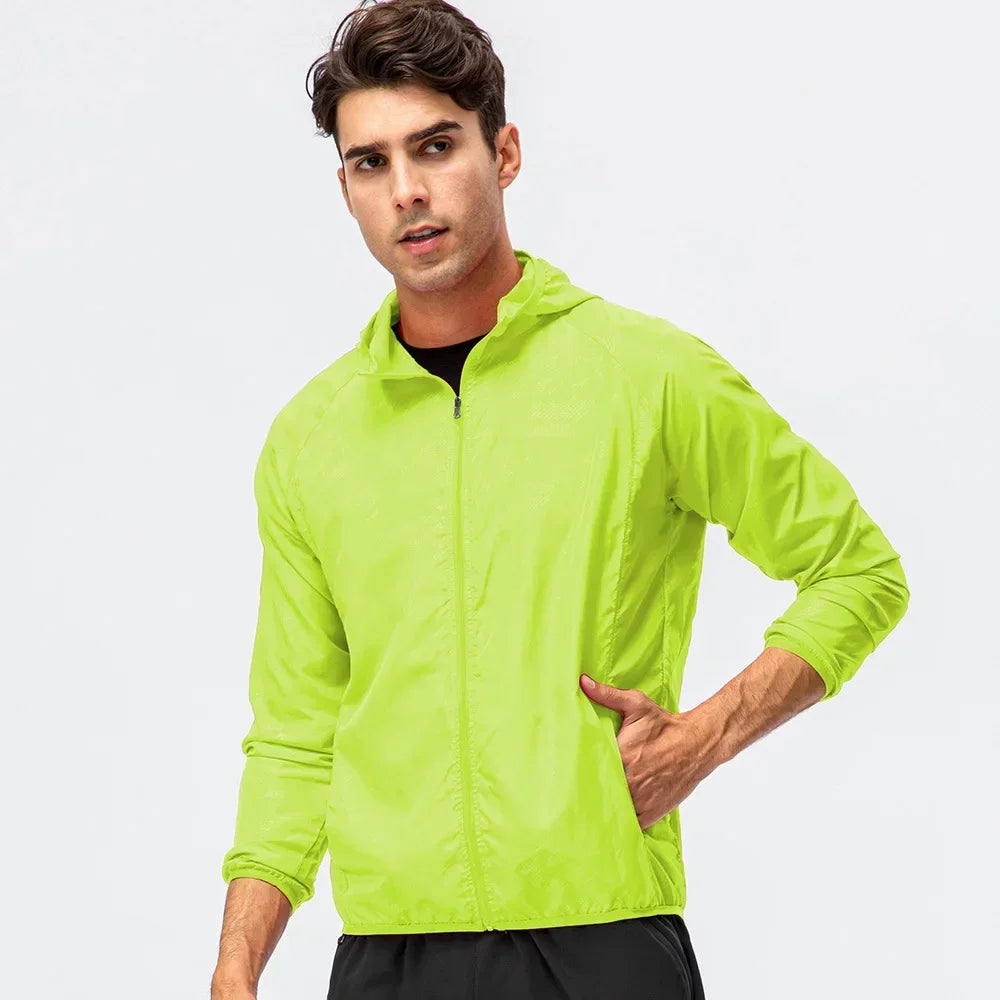 Men's Waterproof Running Jacket with Hood - Winter Windproof Coat