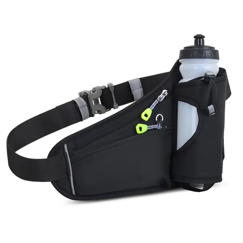 Running Waist Bag with Water Bottle Holder - Hydration Belt for Training and Cycling