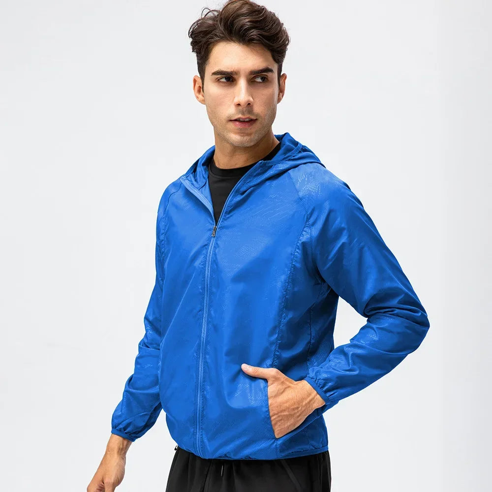 Men's Waterproof Running Jacket with Hood - Winter Windproof Coat