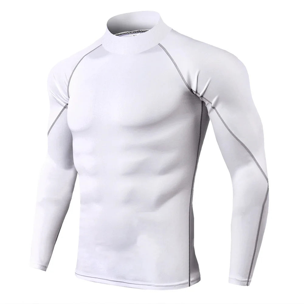 Men's Long Sleeve Compression Running Shirt - Quick Dry Winter Base Layer