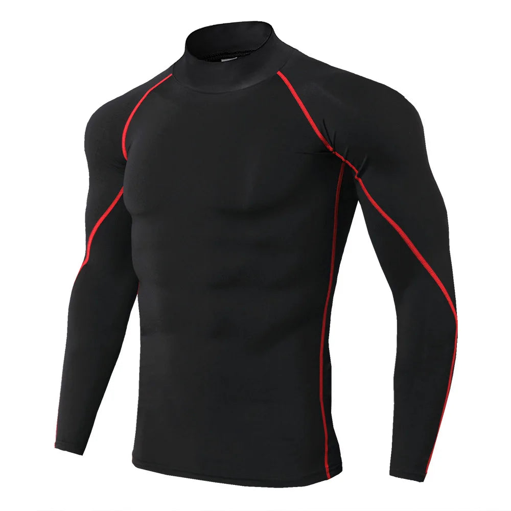 Men's Long Sleeve Compression Running Shirt - Quick Dry Winter Base Layer