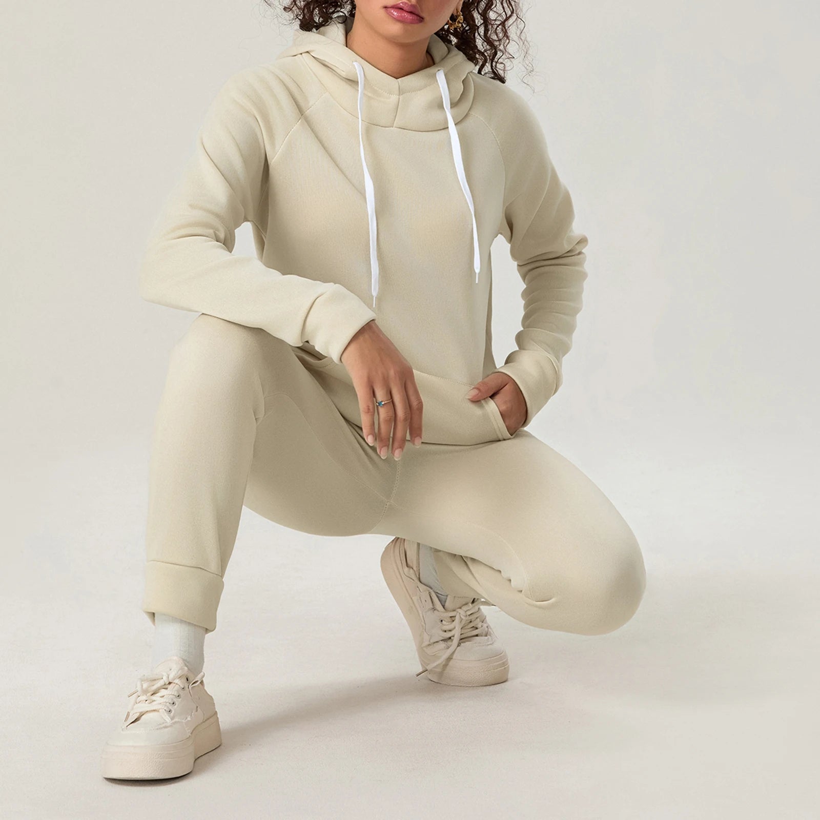 Women's Winter Running Tracksuit Set - Hooded Top & Trousers | Stravix