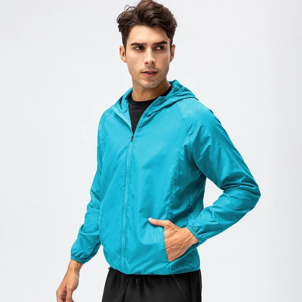 Men's Waterproof Running Jacket with Hood - Winter Windproof Coat