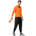 Men's Waterproof Running Jacket with Hood - Winter Windproof Coat
