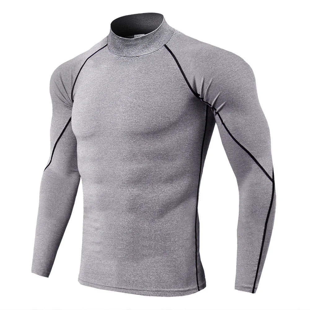 Men's Long Sleeve Compression Running Shirt - Quick Dry Winter Base Layer