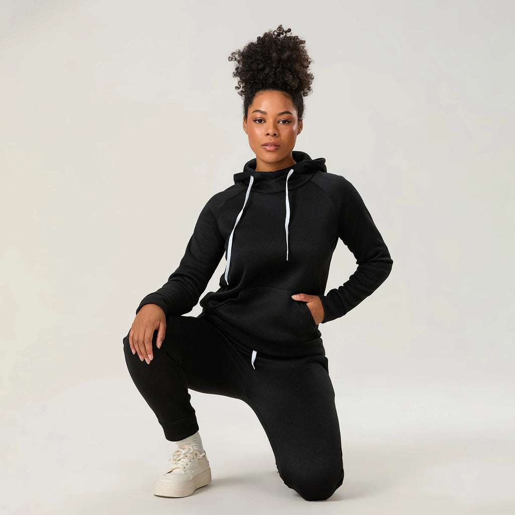 Women's Winter Running Tracksuit Set - Hooded Top & Trousers | Stravix